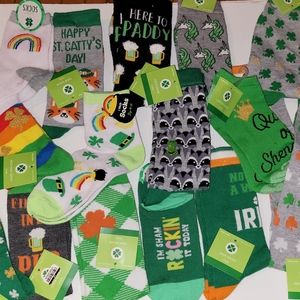 RESELLER'S LOT of 35+ Pairs St.Patricks Socks- Knee High, Crew